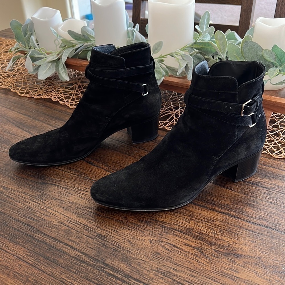 SAINT LAURENT
Suede Jodhpur Calfskin Blake Ankle Boots size 42 color black - Picture 5 of 16